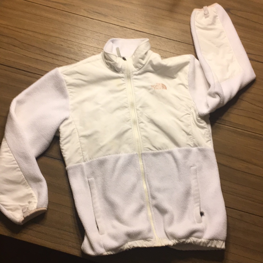 Girls white north face jacket